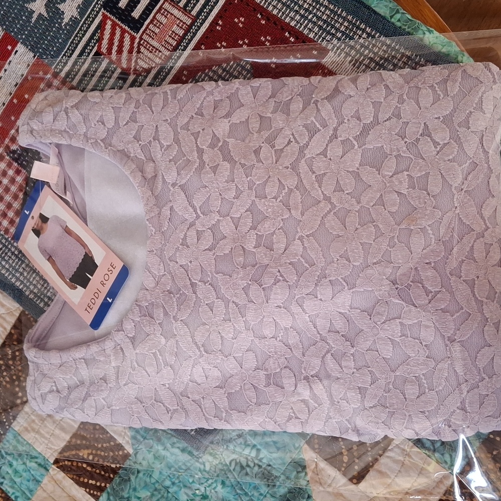Teddi Rose Lace Top Lilac Lavendar Purple Women's Sz Large 2 Avail Lined NWT